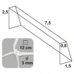 Sieť - 7,5x2,5m, 0,8x1,5m, 3 mm, uzlová